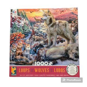 Ceaco 1000 Pc Jigsaw Puzzle "Wolves" Age 12+ Size 26.6" x 19" Made In USA